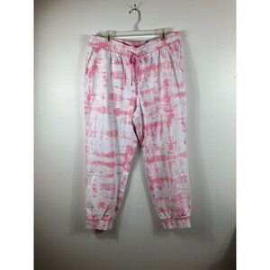 Womens Style & Co‎ Jogger Mid Rise Pink Icing Tie Dyed XL NWT